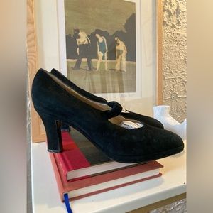 vintage Prada velvet mary jane pumps